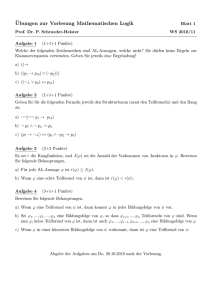 1. Übungsblatt - Logik und Sprachtheorie / Mathematische Logik