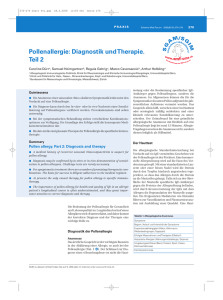 Pollenallergie: Diagnostik und Therapie. Teil 2