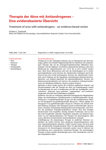 Therapie der Akne mit Antiandrogenen ± Eine evidenzbasierte