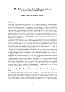 Die Interpretation der Heisenbergschen Unbestimmtheitsrelation (1)