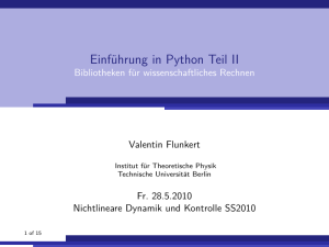 Einführung in Python Teil II - Bibliotheken für