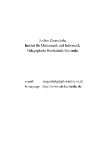 Jochen Ziegenbalg Institut für Mathematik und
