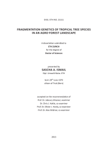 fragmentation genetics of tropical tree species in - ETH E