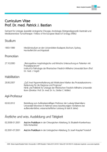 Curriculum Vitae - Prof. Dr. med. Patrick J. Bastian
