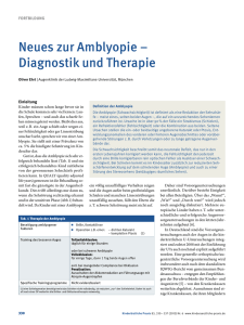 Neues zur Amblyopie – Diagnostik und Therapie