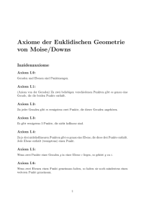 Axiome der Euklidischen Geometrie von Moise/Downs