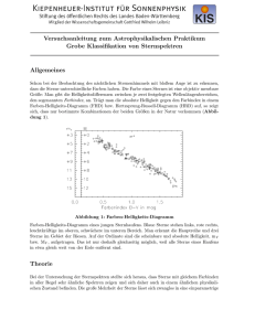Grobe Klassifikation von Sternspektren - Kiepenheuer