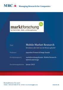 Mobile Market Research - MRC Managing Research for Companies