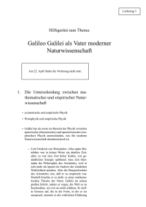 Lieferung 3: Galileo Galilei als Vater moderner Naturwissenschaft