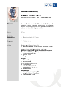 Seminarbeschreibung Windows Server 2008 R2 Windows