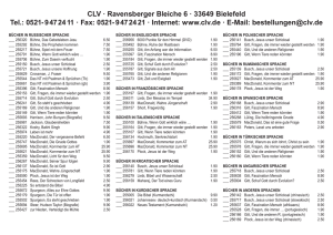 CLV · Ravensberger Bleiche 6 · 33649 Bielefeld Tel.: 0521‑ 9 47 24
