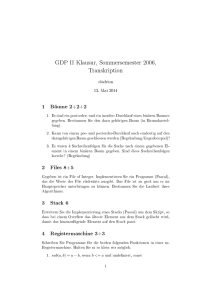 GDP II Klausur, Sommersemester 2006, Transkription