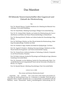 Das Manifest von elf führenden Neurowissenschaftlern über