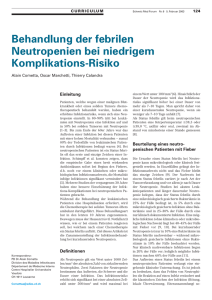 Behandlung der febrilen Neutropenien bei niedrigem Risiko