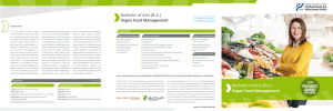 Bachelor of Arts (BA) Vegan Food Management