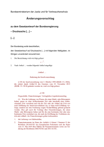 Entwurf eines Änderungsvorschlags zur Neufassung des § 104 InsO