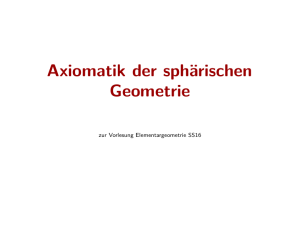 Axiomatik der sphärischen Geometrie