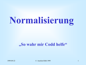 Normalisierung - so wahr mit Codd helfe - WebQuest