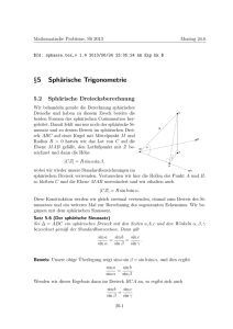 §5 Sphärische Trigonometrie