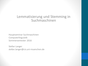Lemmatisierung / Stemming