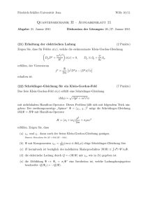 Quantenmechanik II – Aufgabenblatt 11 - Friedrich