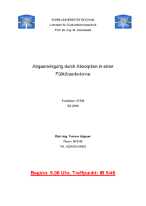 Absorption - Lehrstuhl für Fluidverfahrenstechnik - Ruhr