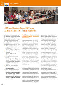 GIST- und Sarkom-Foren 2011 vom 23. bis 25. Juni 2011 in Bad