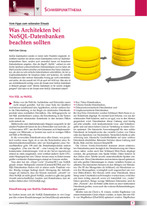Was Architekten bei NoSQL-Datenbanken beachten