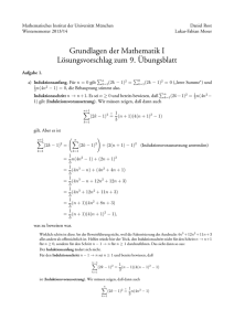 Grundlagen der Mathematik I Lösungsvorschlag zum 9.¨Ubungsblatt