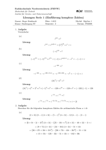 Lösungen Serie 1 (Einführung komplexe Zahlen)