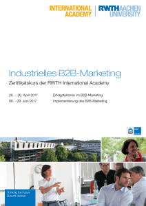Industrielles B2B-Marketing - Weiterbildung | RWTH Aachen