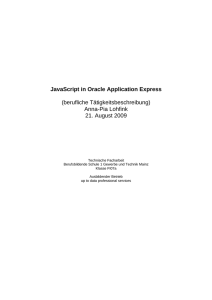 JavaScript in Oracle Application Express (berufliche
