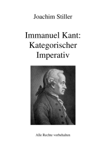 Immanuel Kant: Kategorischer Imperativ