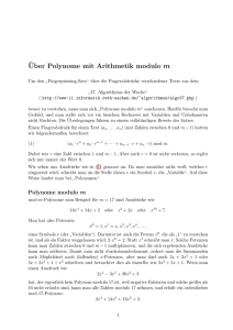 ¨Uber Polynome mit Arithmetik modulo m