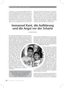 Immanuel Kant, die Aufklärung und die Angst vor der Scharia