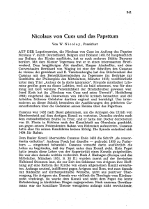 Nicolaus von Cues und das Papsttum