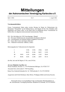 Mitteilungen - Astronomische Vereinigung Karlsruhe