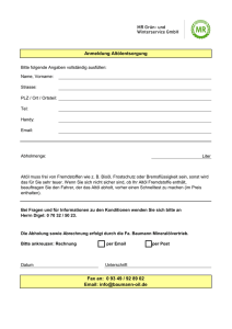 Anmeldung Altölentsorgung Fax an: 0 93 49 / 92 89 02 Email: info