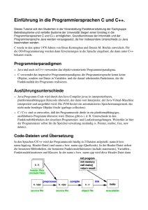 Introduction to C and C++ - Lehrstuhl "Betriebssysteme und verteilte
