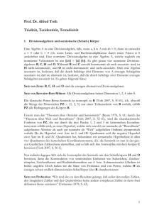 Prof. Dr. Alfred Toth Trialität, Teridentität, Tetradizität