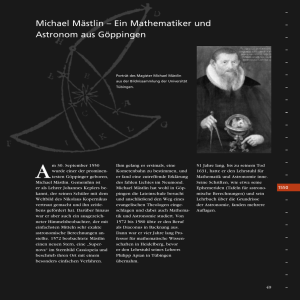 Michael Mästlin – Ein Mathematiker und Astronom aus Göppingen