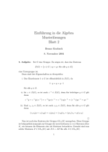Einführung in die Algebra Musterlösungen Blatt 2