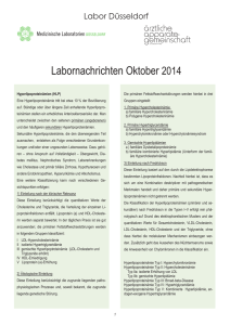 Labor-Newsletter Oktober 2014 - Medizinische Laboratorien