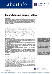 Staphylococcus aureus - MRSA