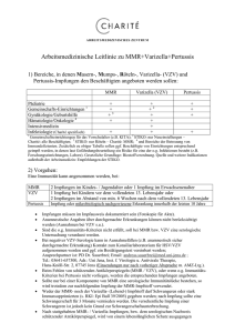 Arbeitsmedizinische Leitlinie zu MMR+Varizella+Pertussis