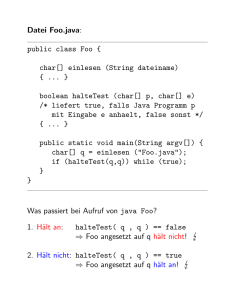 Datei Foo.java: public class Foo { char[] einlesen (String dateiname