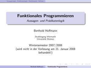 Funktionales Programmieren - Informatik - FB3