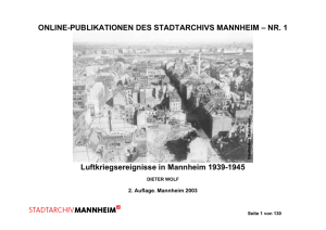 Lufkriegsereignisse und Luftwarnungen in Mannheim 1939-1945