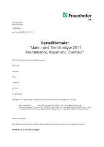 Bestellformular "Markt- und Trendanalyse 2011 Maintenance