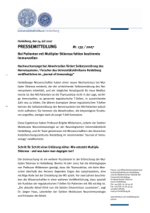 pressemitteilung - UniversitätsKlinikum Heidelberg